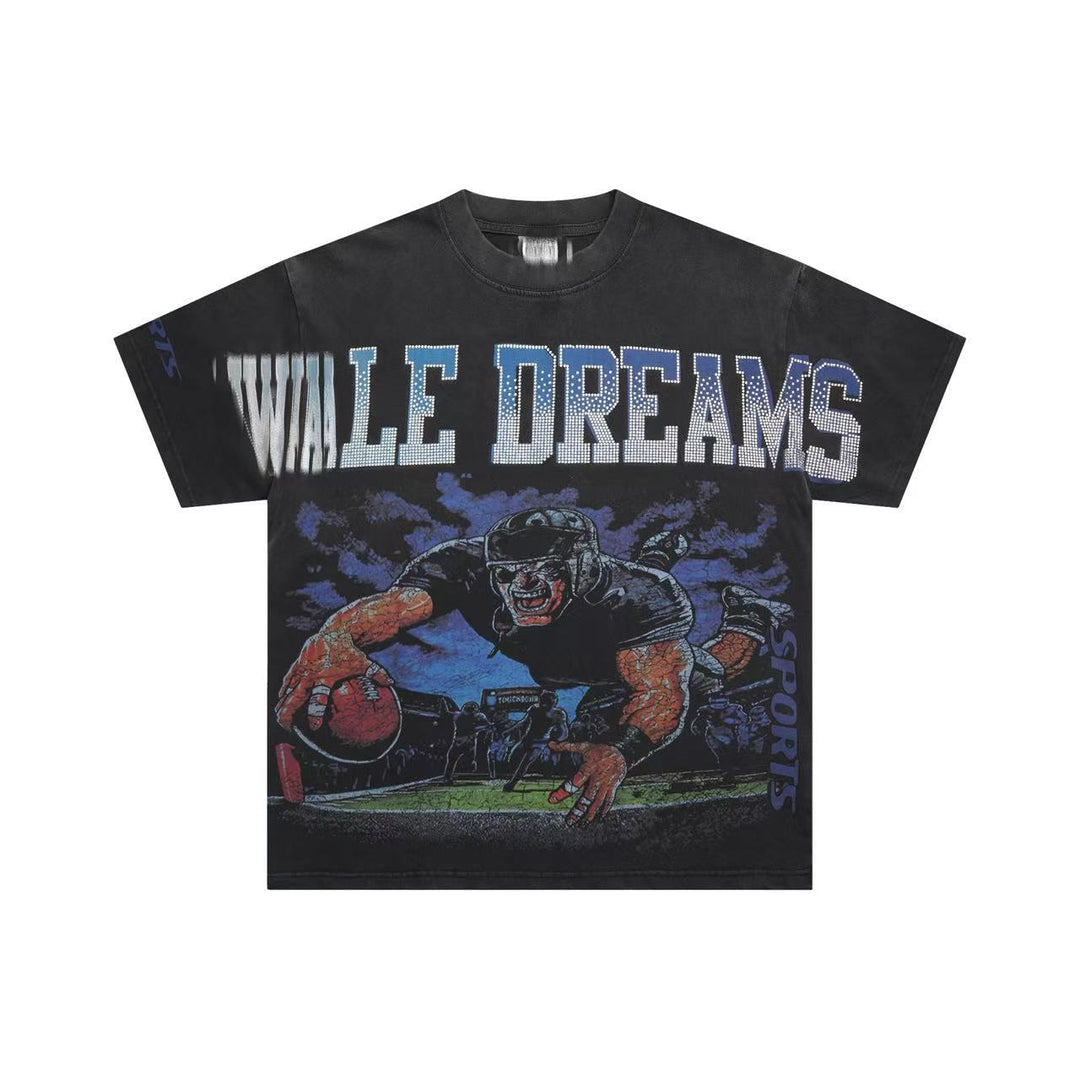 VAL Washed and Distressed Streetwear T-Shirt