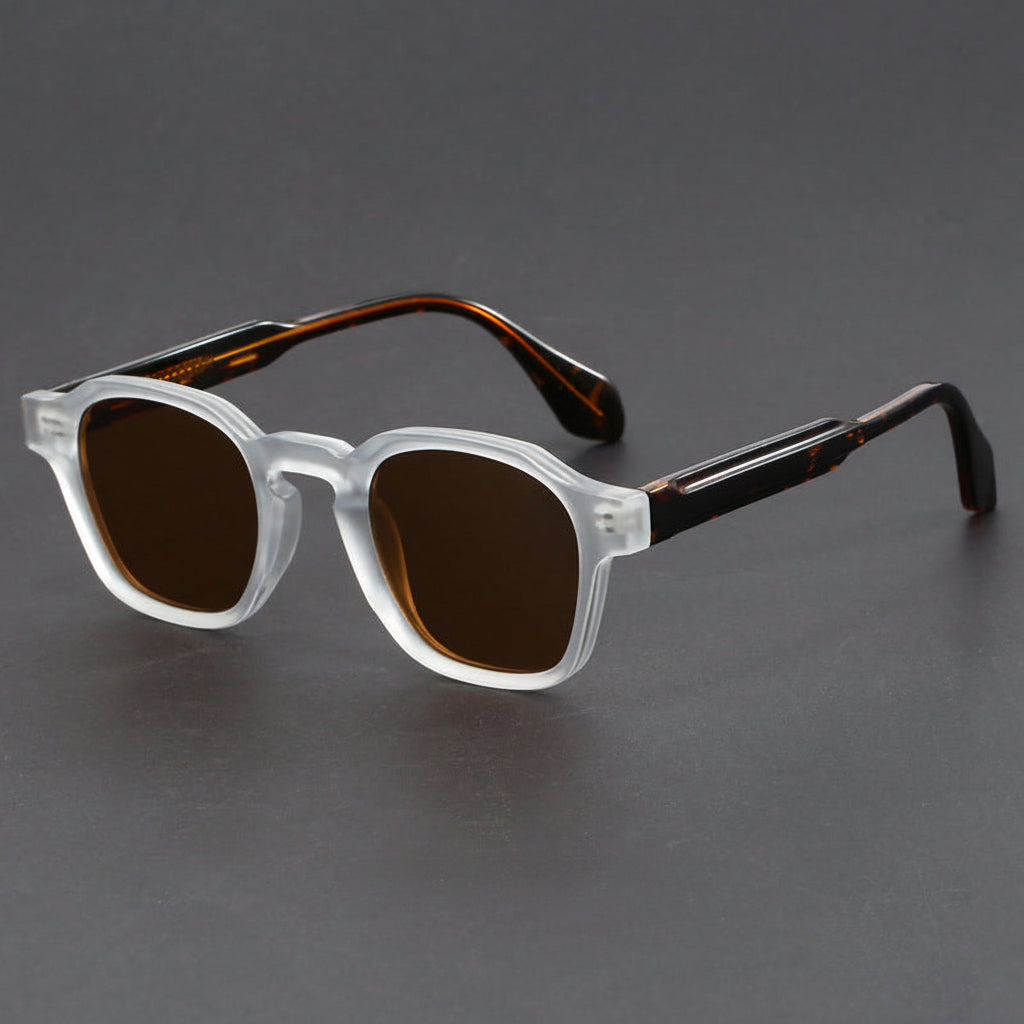 Retro irregular square black sunglasses