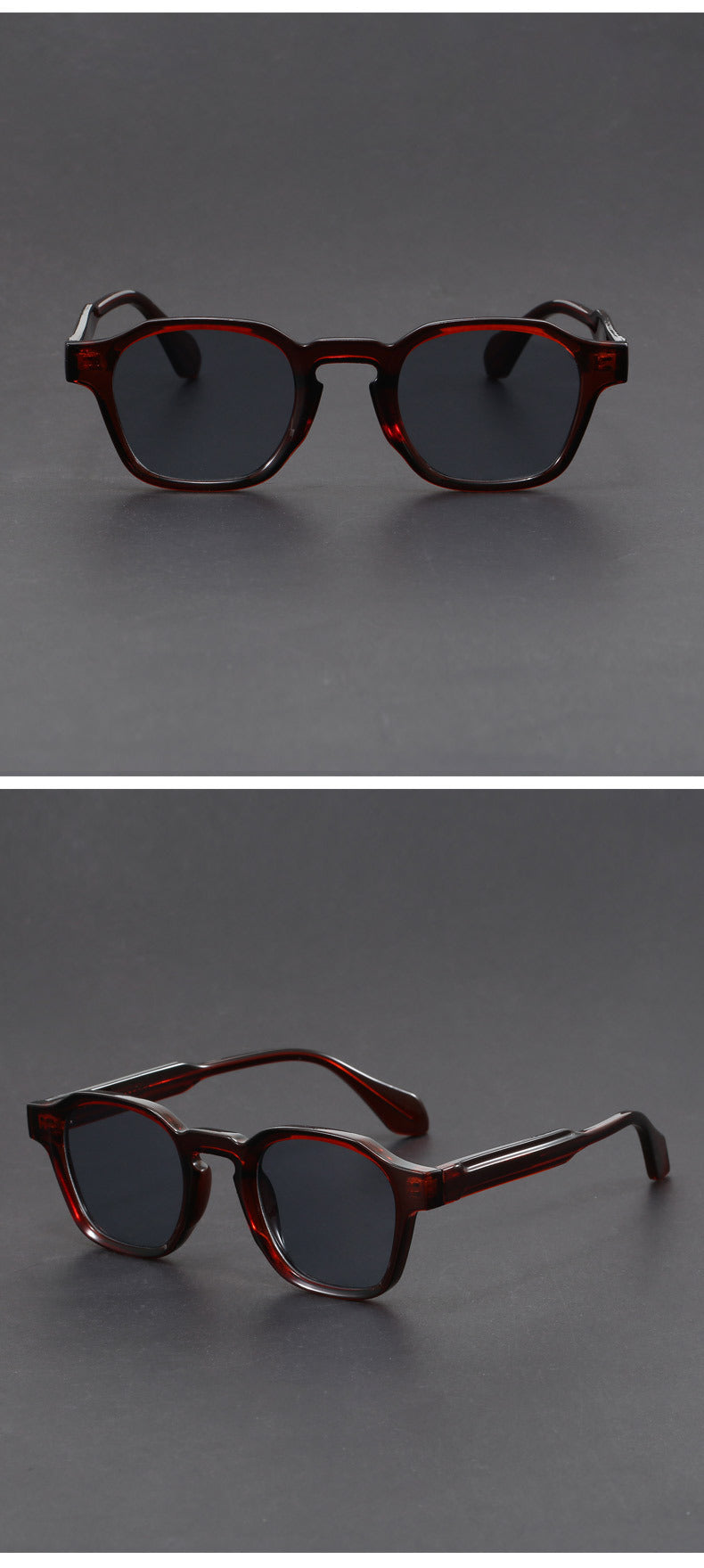 Retro irregular square black sunglasses