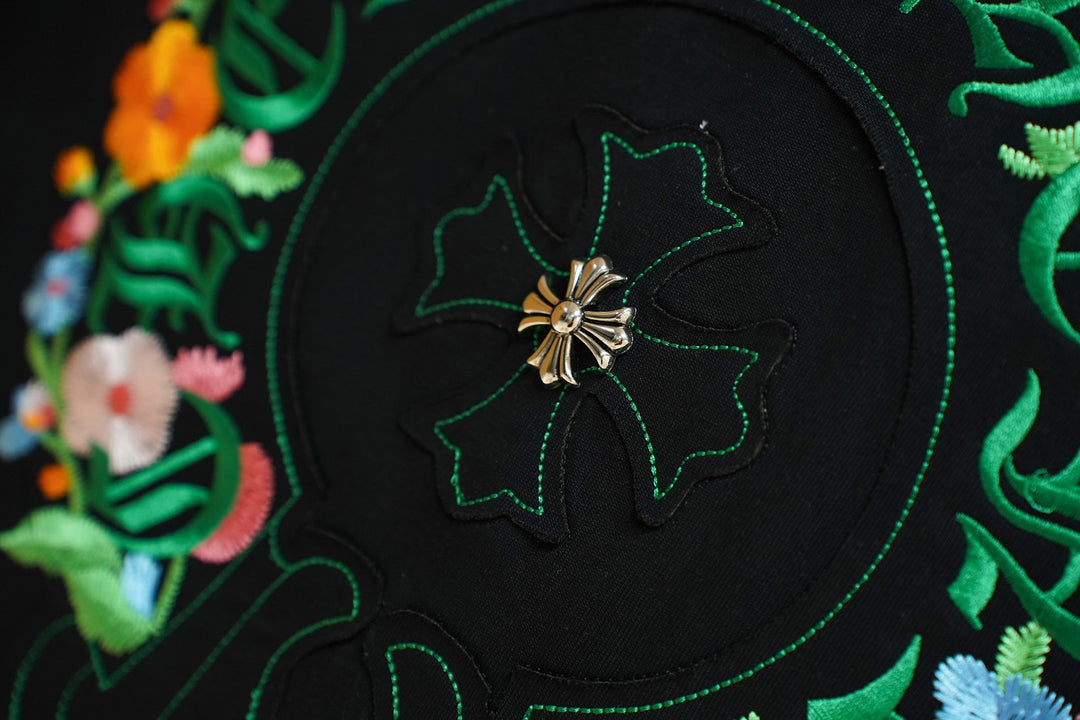 Chrome Hearts Colorful Tree Planting Garden Embroidery T-Shirt