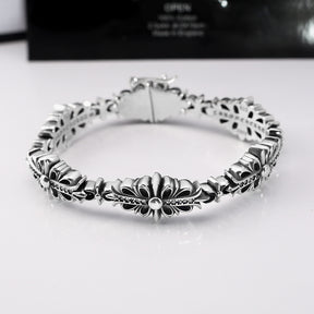 chrome hearts cross flower carving hollow bracelet