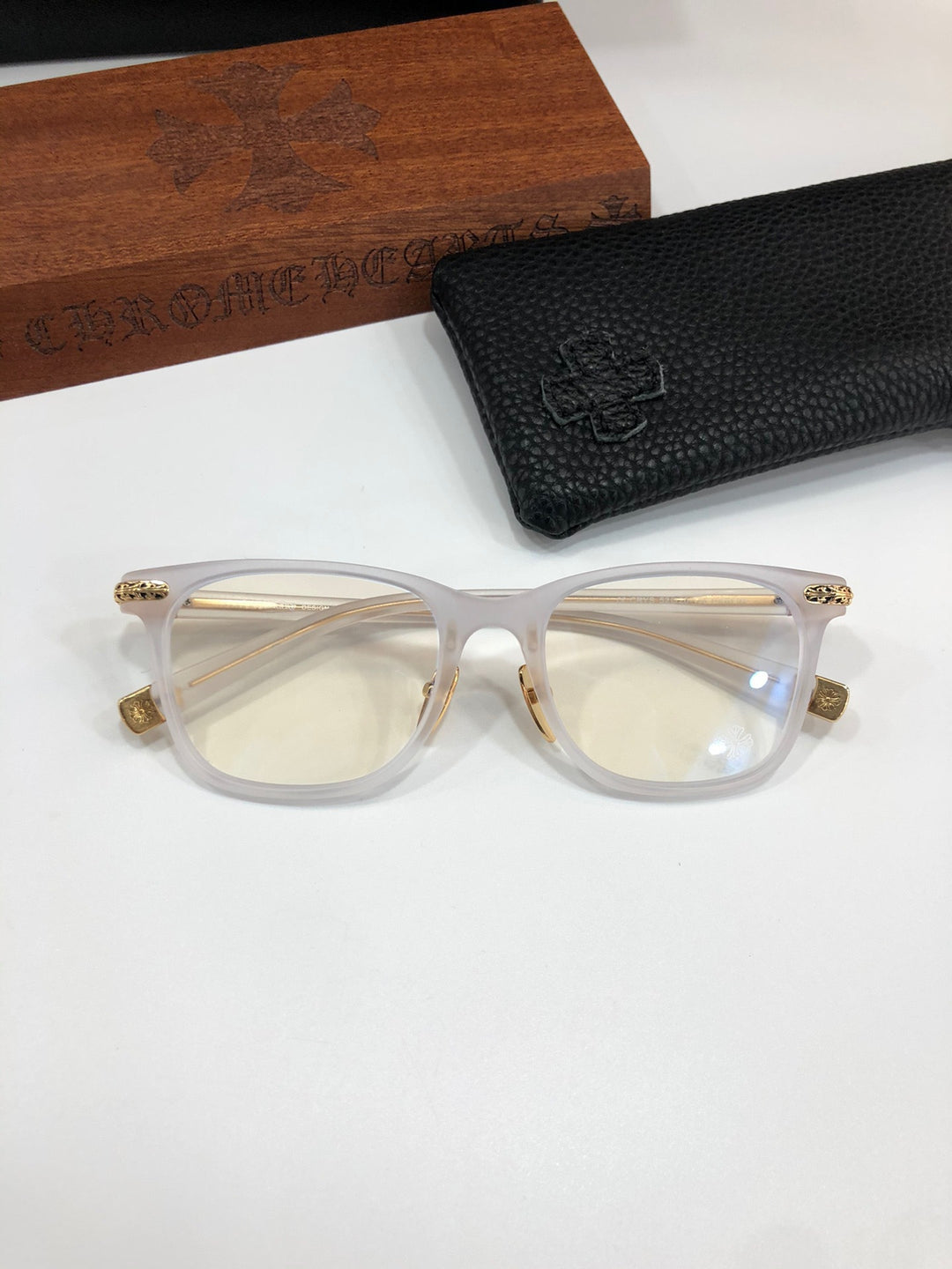 Chrome Hearts stylish thick rim square frame artistic glasses