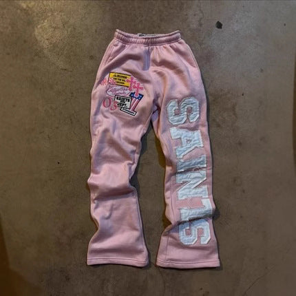 Y2K SAINTS Letter Print Wide-Leg Pants