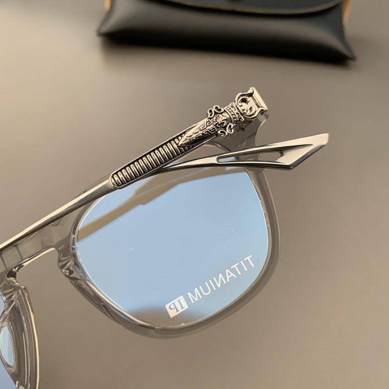 Chrome Hearts square acetate, pure titanium eyeglasses for nearsightedness