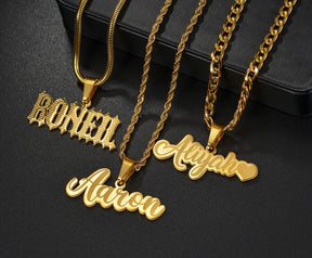 Laser Marking Customized Name Necklace DIY Titanium Steel Pendant