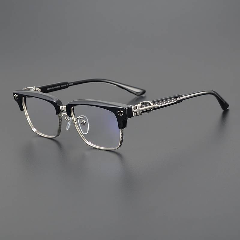 Chrome Hearts square frame browline glasses frame