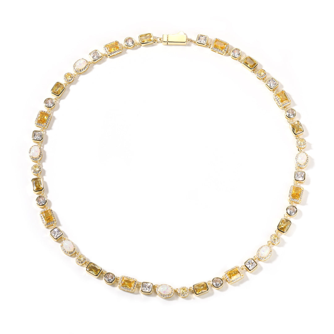 HIPHOP Copper Zirconia Necklace and Bracelet