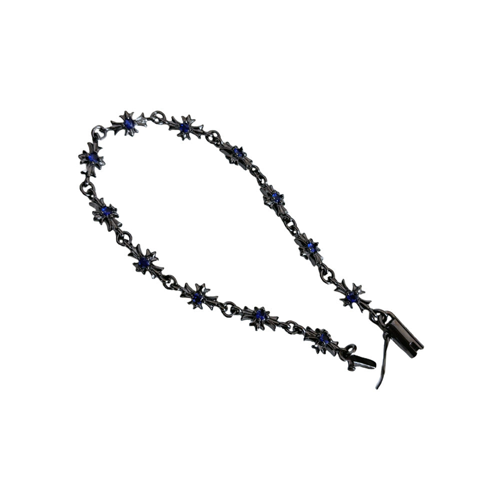 Chrome Hearts Black Gun finished Cross with Diamond inlaid Bracelet