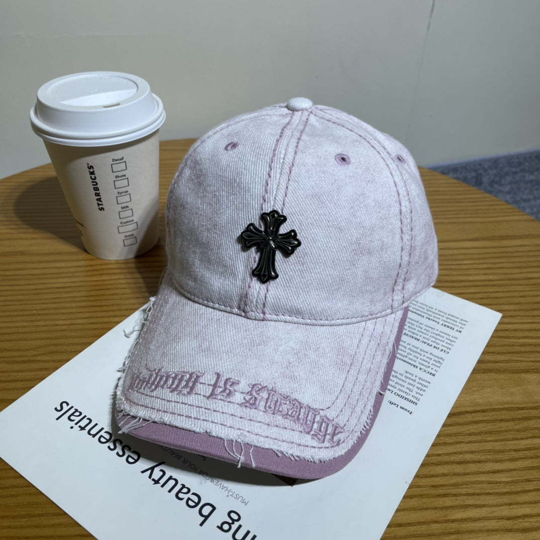 Chrome Hearts Ripped Denim Baseball Cap
