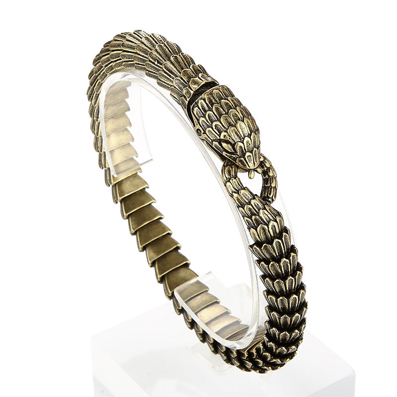 Retro stainless steel snake bracelet