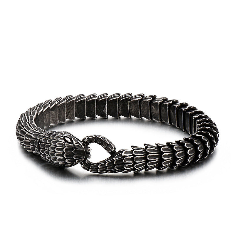 Retro stainless steel snake bracelet