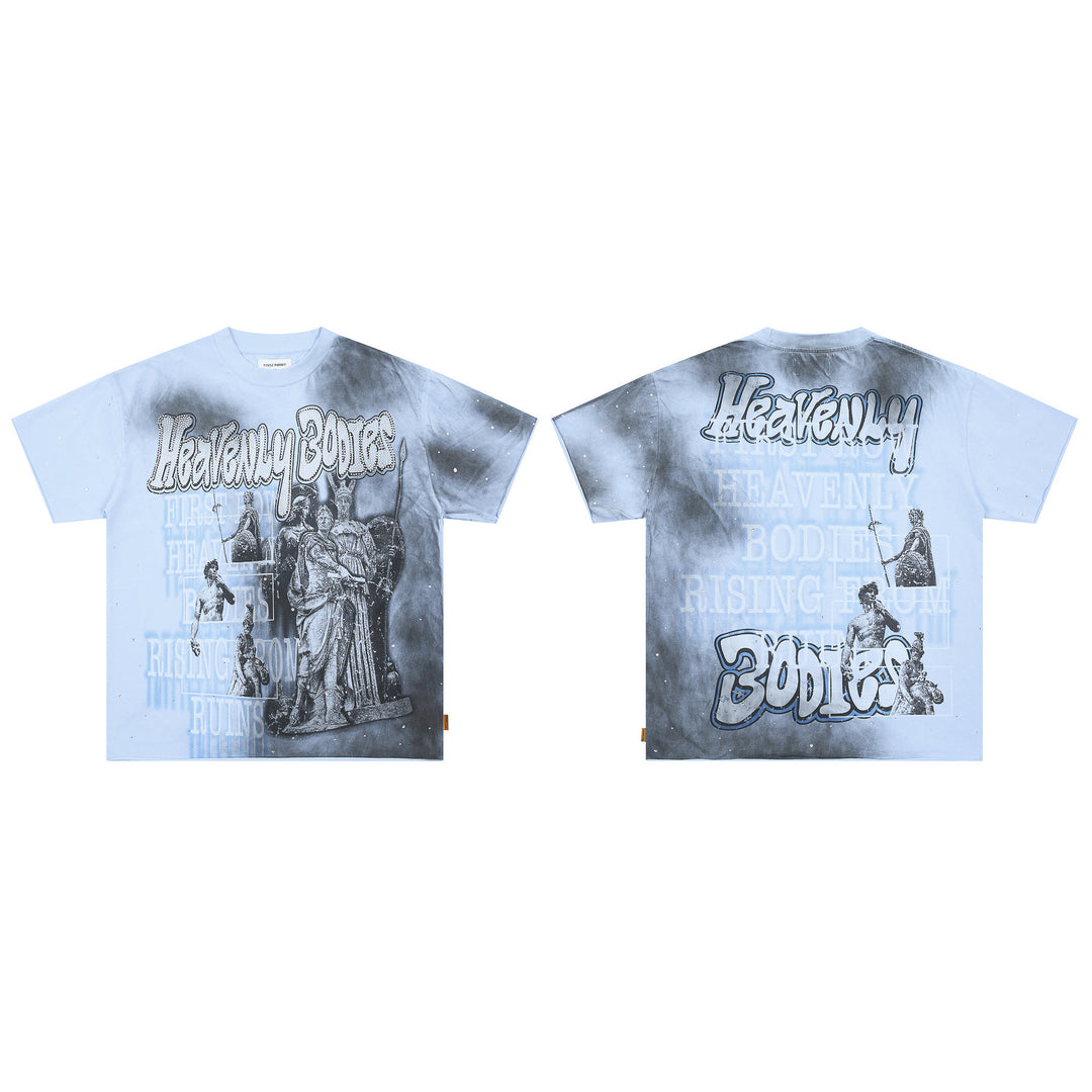 FIRST ROW LOST UTOPIA UNIVERSE CROPPED TEE White