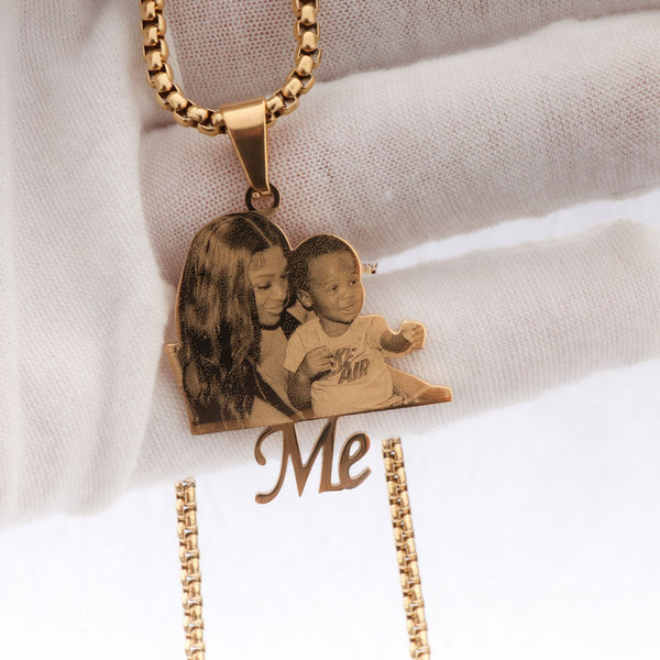Custom Photo Necklace Custom Picture Nameplate Pendant Necklace for Kids Memory Jewelry