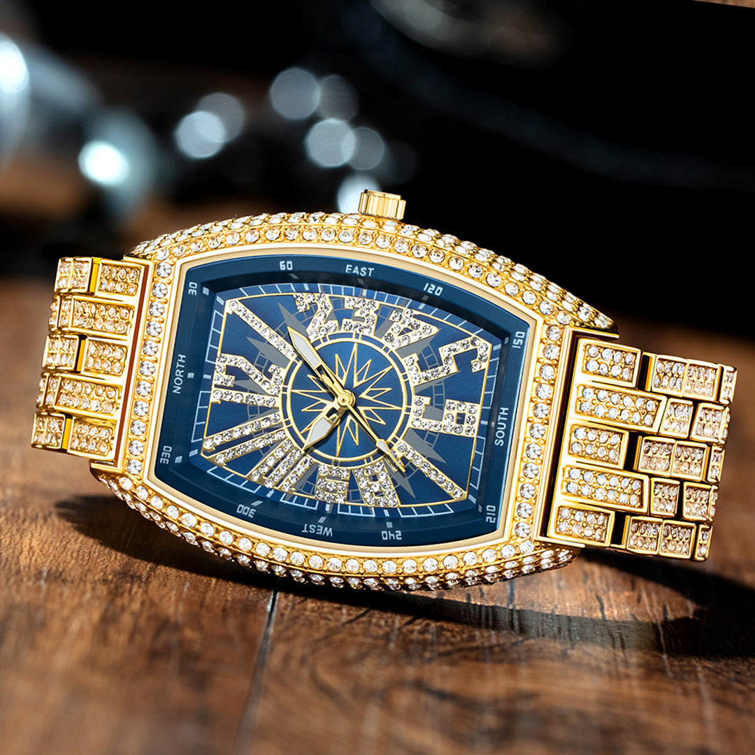 Full Diamond Dial with Tonneau-Shaped Dial