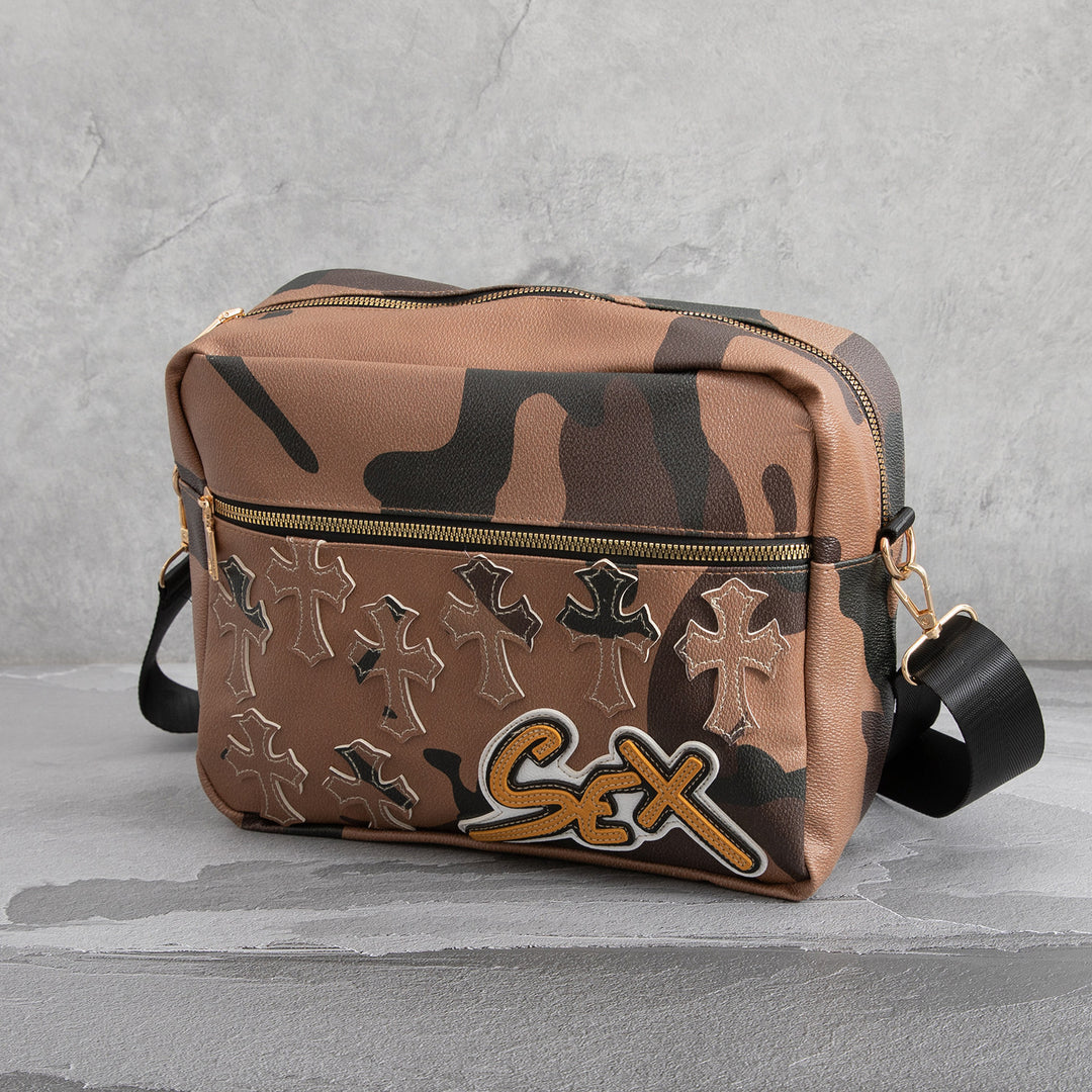 Chrome Hearts Camouflage Sports PU Leather Crossbody Bag