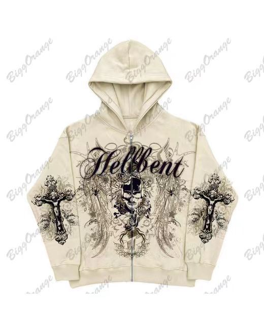 Gothic Rock Skull Bones Hoodie