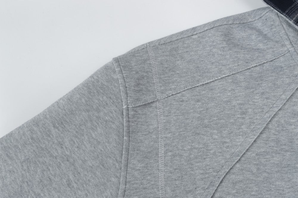 Faux Two-Piece Plaid Hooded Sweatshirt