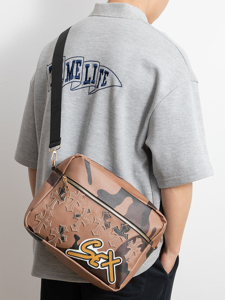 Chrome Hearts Camouflage Sports PU Leather Crossbody Bag