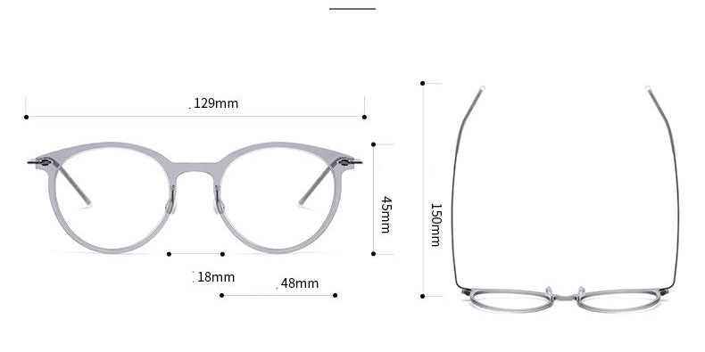 Black Round Eyeglasses Timeless Acetate & Gold Titanium Design