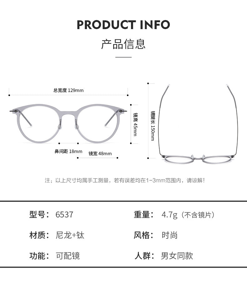 Black Round Eyeglasses Timeless Acetate & Gold Titanium Design