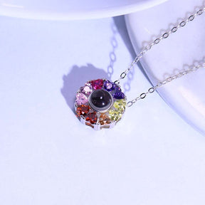 Colorful projection necklace girlfriend gift