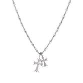 Double Cross Diamond Necklace Hip Hop Pendant