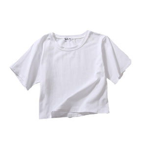 Loose solid color versatile short student T-shirt