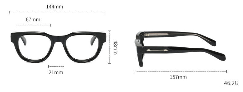 Small square propionate pin inserted sunglasses
