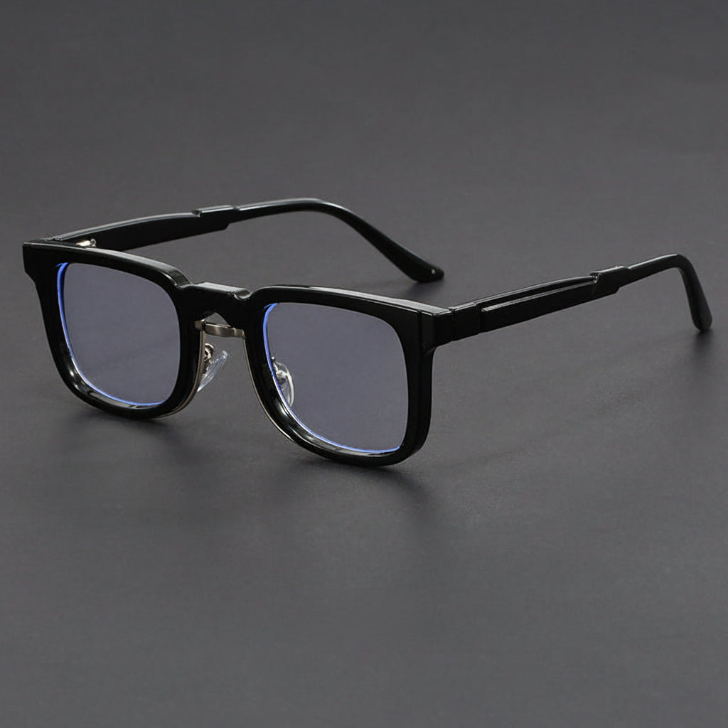 Retro European and American Square Sunglasses with Spring Temples