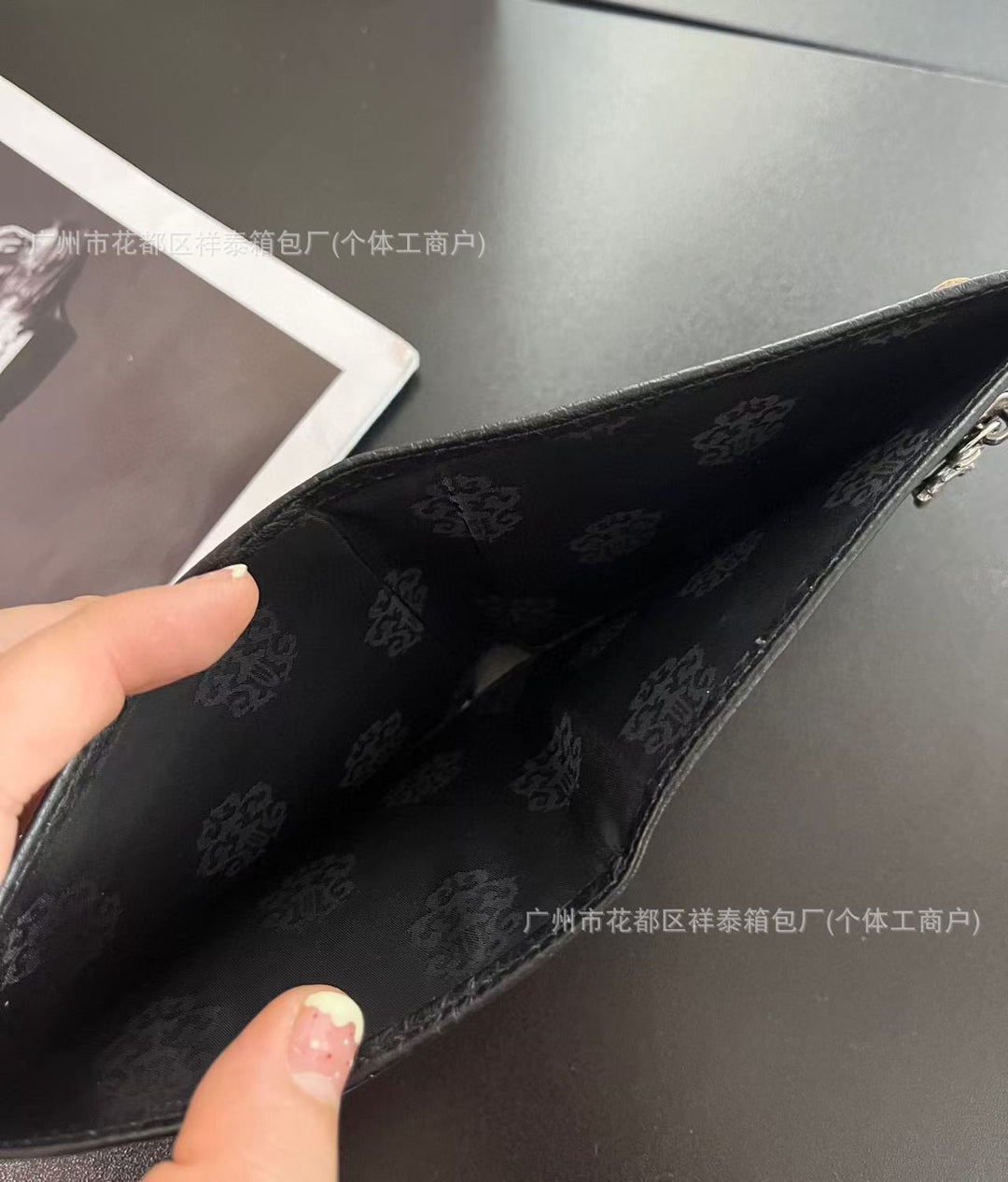 Chrome Hearts Leather Colorful Cross Patch Wallet