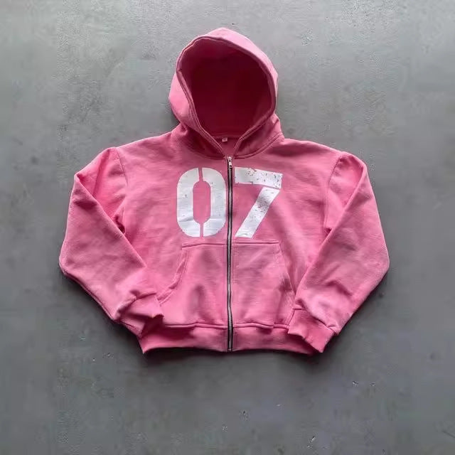 Hip-hop 07 digital sports sweatpants zip-up hoodies