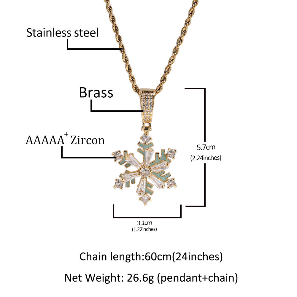 Winter rotating snowflake luminous oil drop pendant