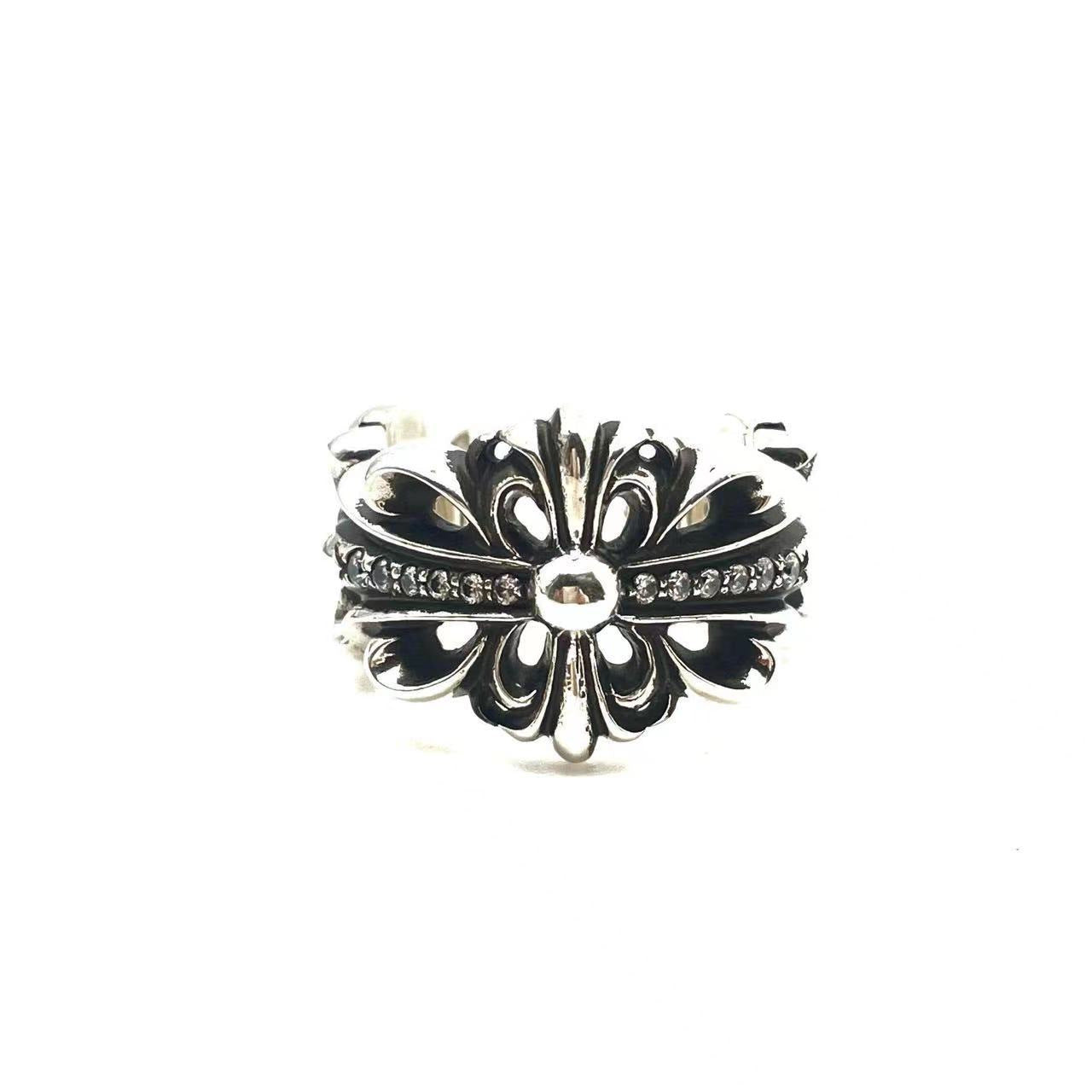 Diamond chrome hearts open ring