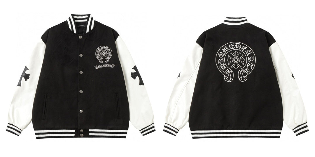 Chrome Hearts Autumn/Winter Embroidered Cross Baseball Jacket