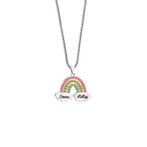 Rainbow Couple Name Necklace Engraving Pendant