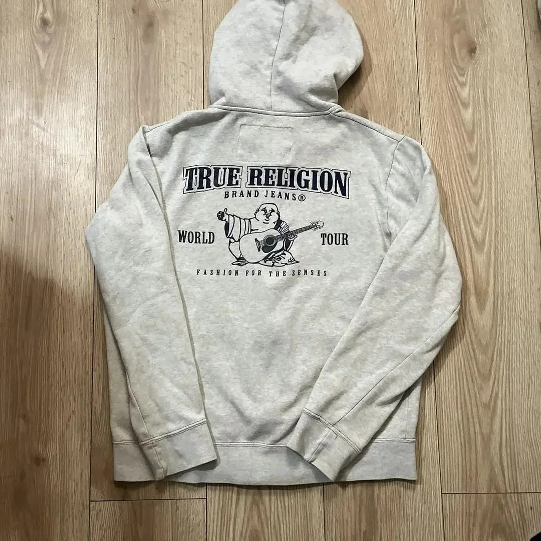TRUE RELIGION Embroidered Zipper Sweatshirt