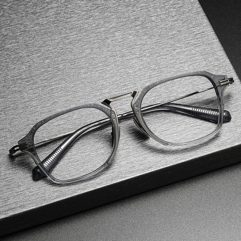 Handcrafted retro square acetate eyeglass frame