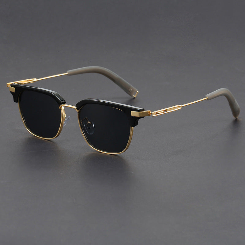 Classic half-rimmed browline Clubmaster sunglasses