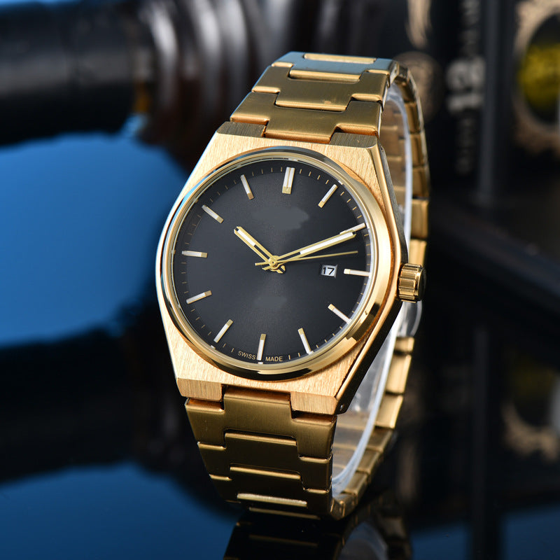 Classic Simple and Generous Solid Steel strap Watch
