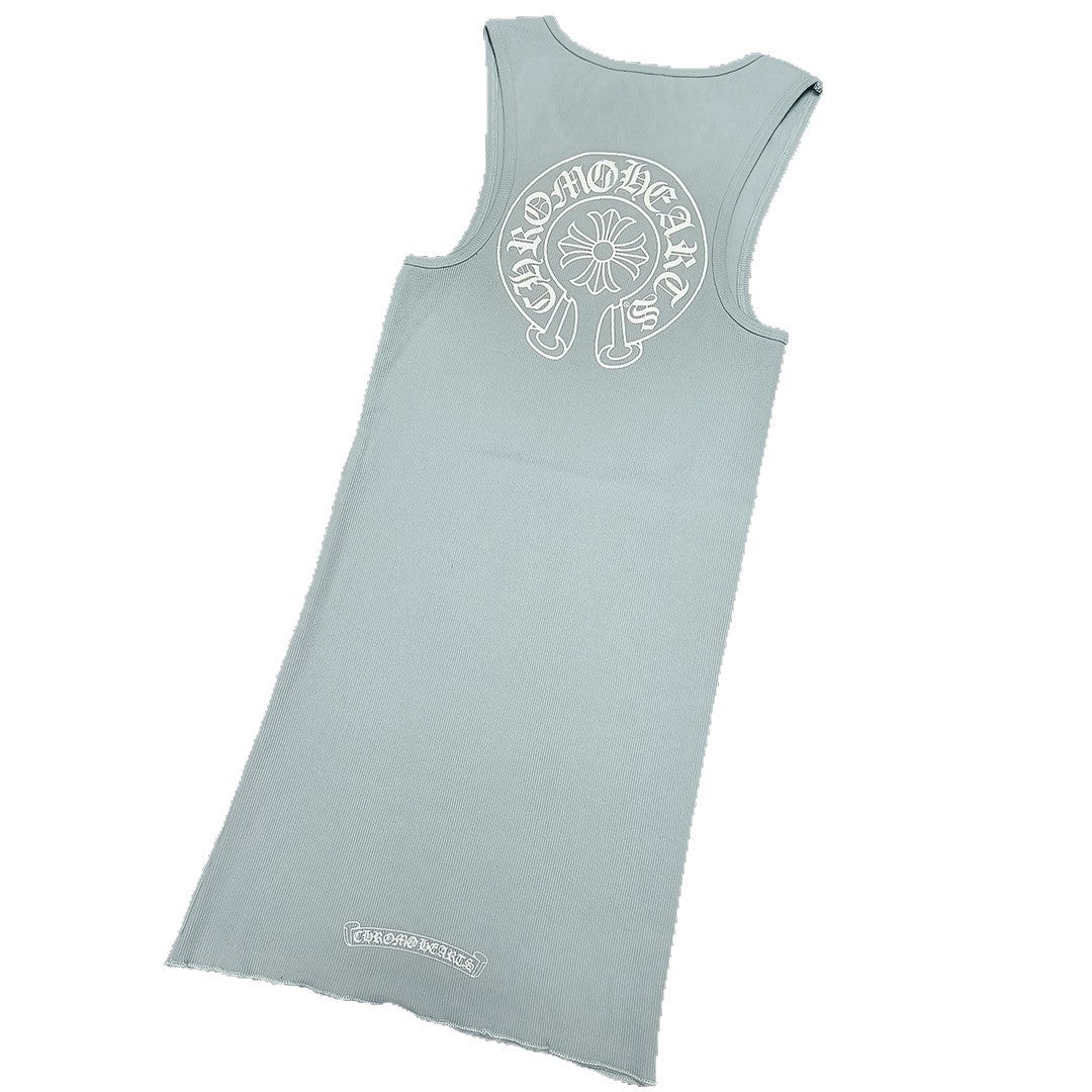 Chloe Heart Blue Horseshoe Print Vest