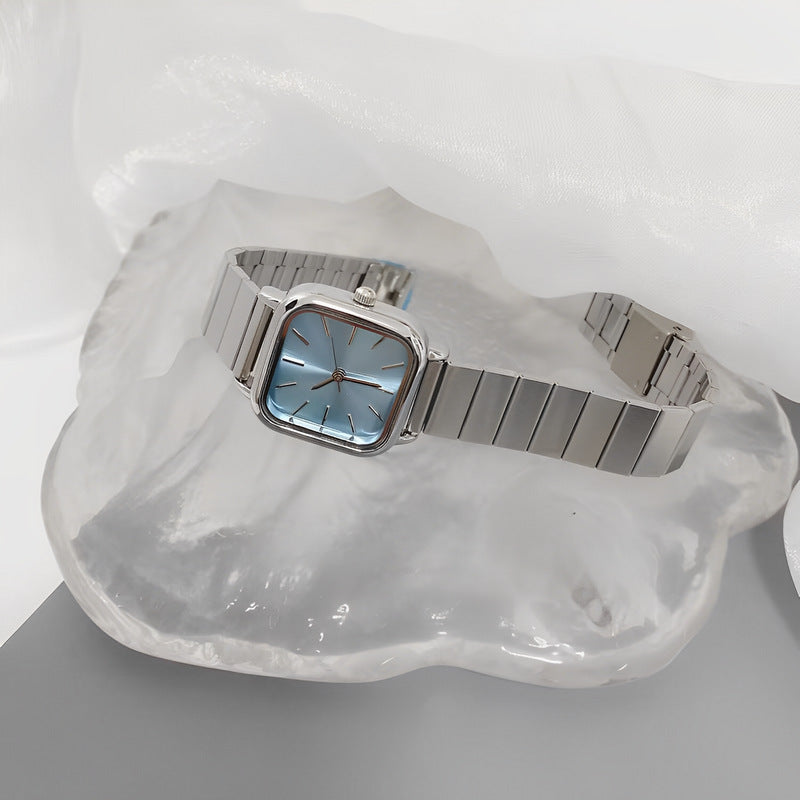 Simple student bamboo-joint steel band quartz watch