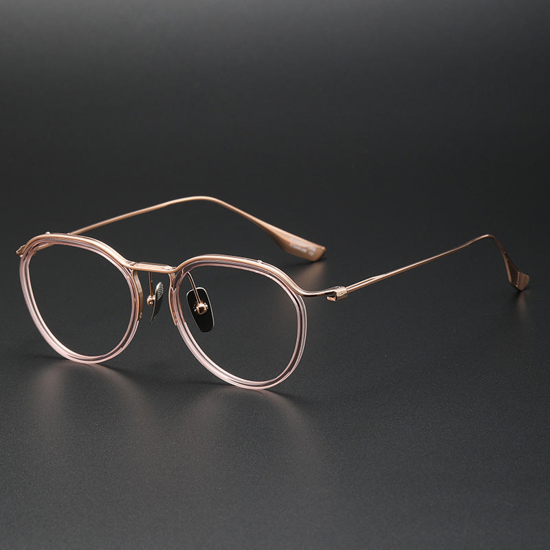 Irregular browline pure titanium eyeglass frames