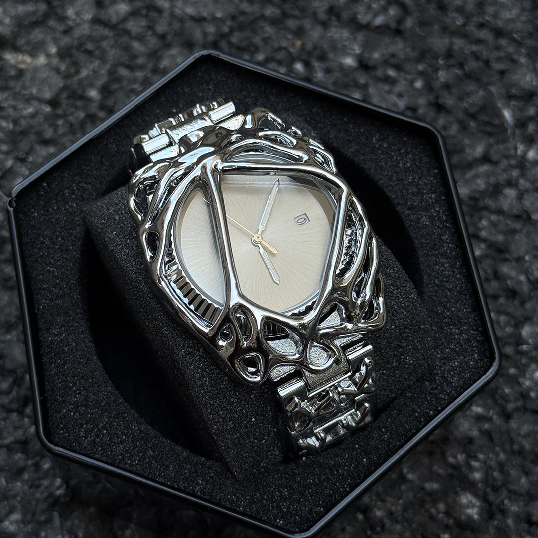 Y2K Spiderweb Alabaster Water-Resistant Wristwatch