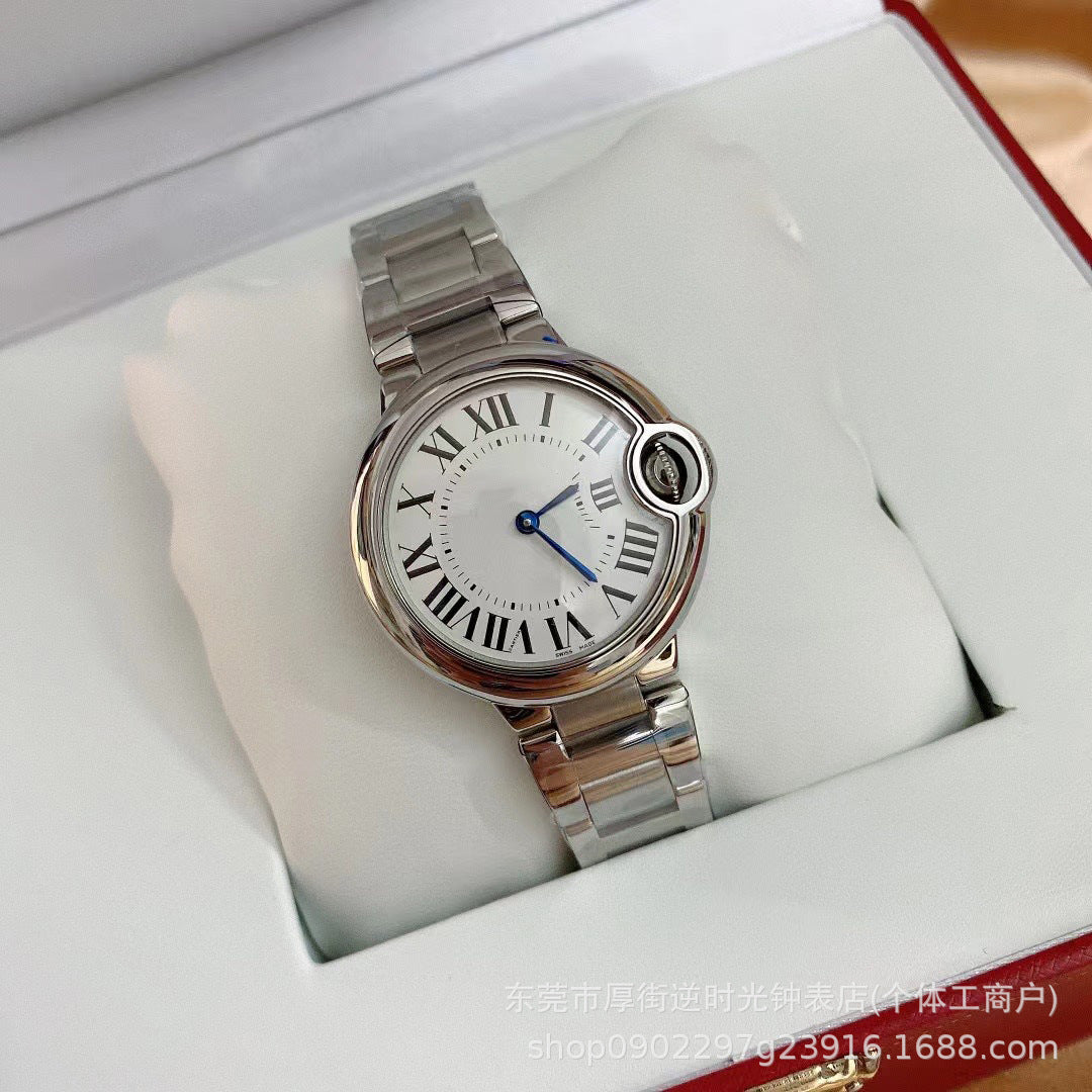 Fisheye Blue Balloon-Style Fashion Watch with Steel Band
