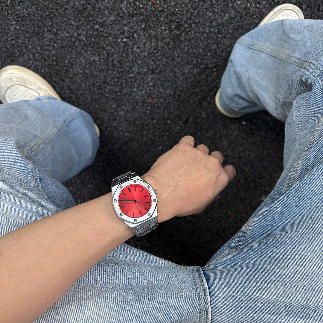 Octagonal Case Business Watch with Stainless Steel Band