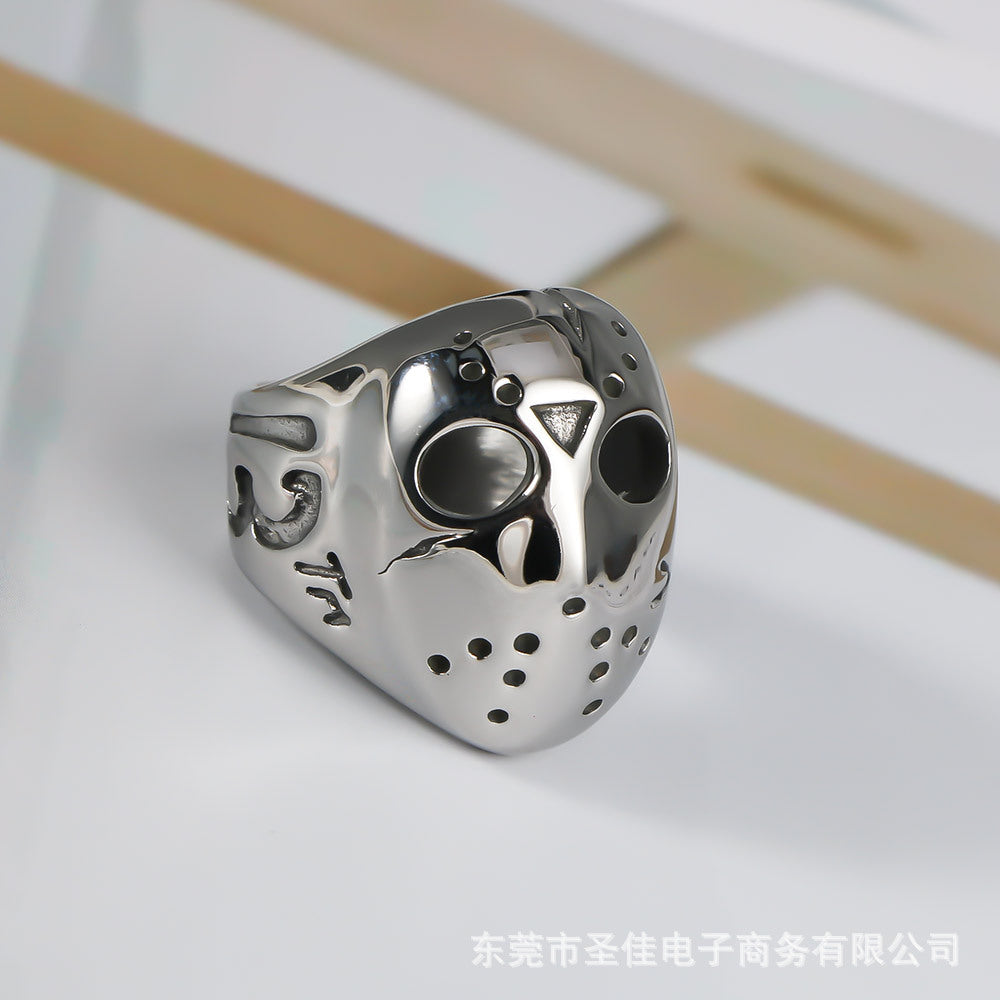 Faceless Punk Skull Titanium Steel Ring