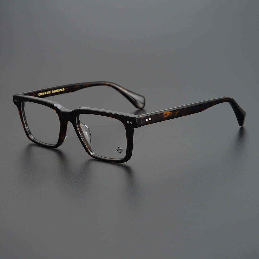 Handcrafted Square Retro Acetate Eyeglasses