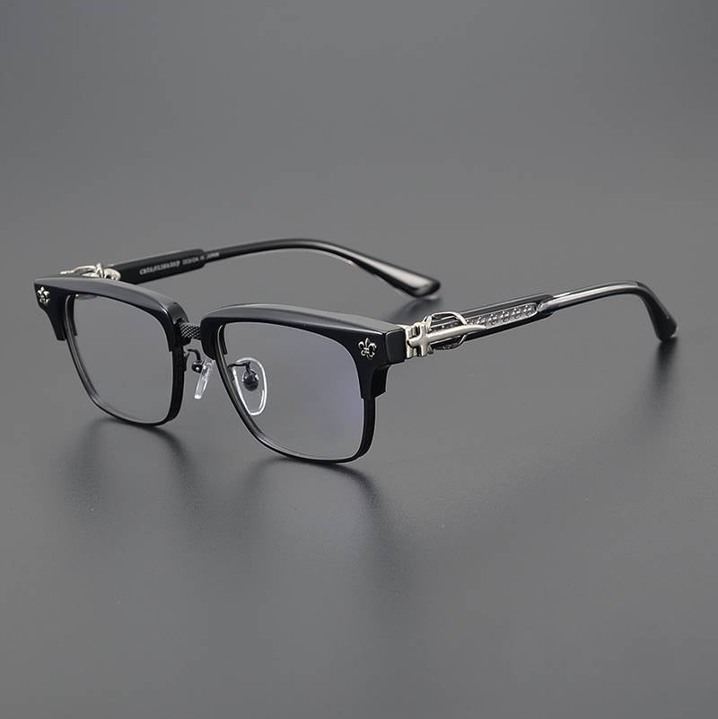 Chrome Hearts square frame browline glasses frame