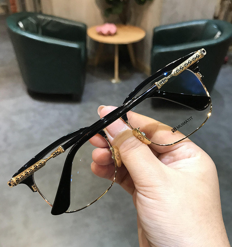 Chrome Hearts Browline Frames with Intricate Engraving