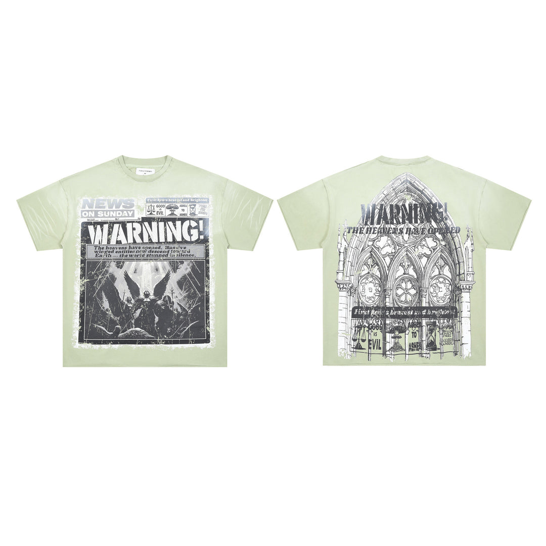 FIRST ROW LOST UTOPIA UNIVERSE CROPPED TEE White